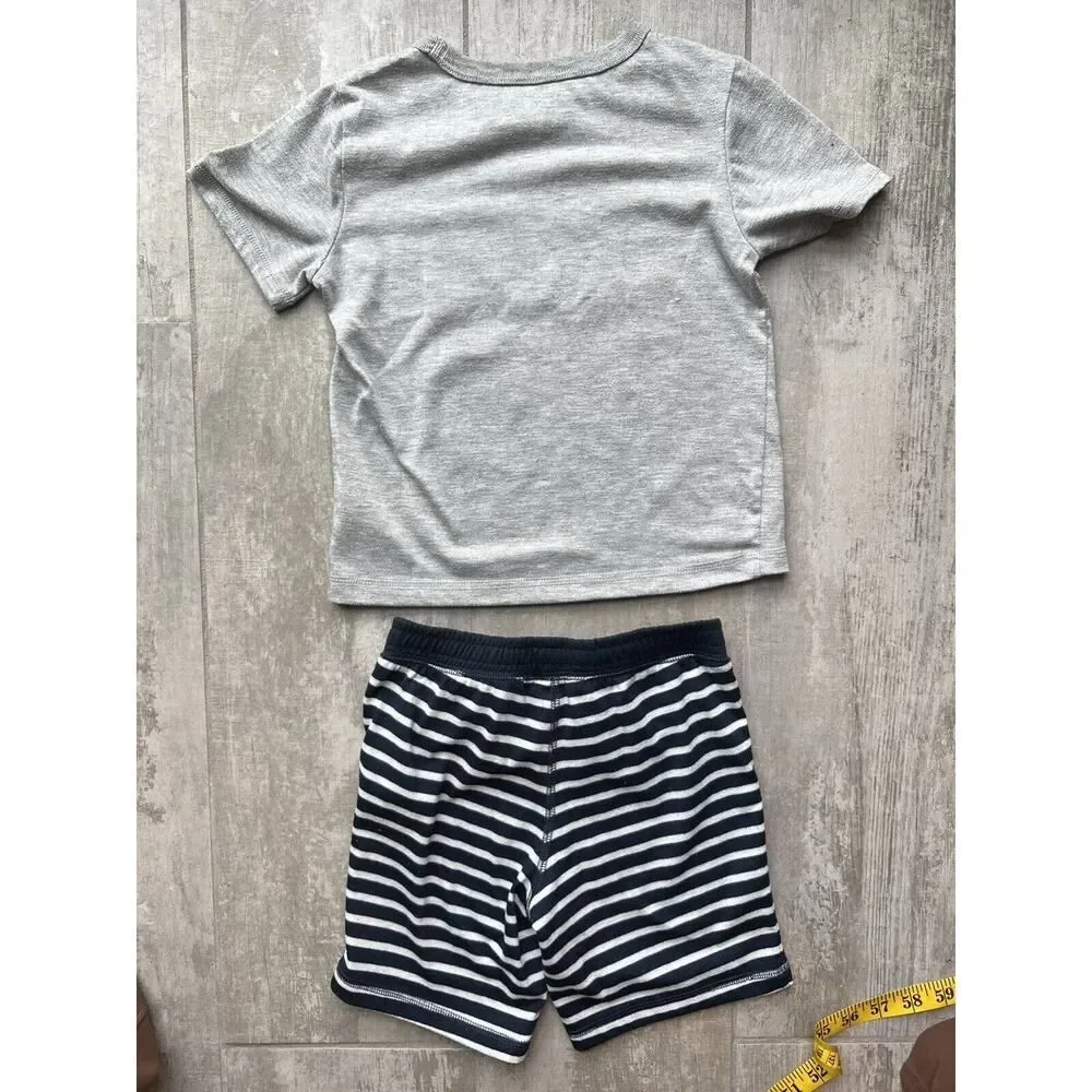 Baby Gap Toddler Boys 2 Piece Pajama Set Pjs Firefighter Firetruck Cotton 5T 5.